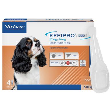 Краплі Effipro Duo для собак від бліх та кліщів (1 шт.), Small