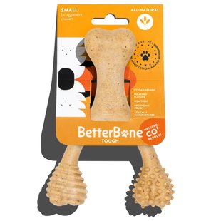 Натуральная игрушка для жевания и чистки зубов BetterBone TOUGH, Small, All Natural (гипоаллергенный)