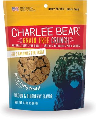 Ласощі для тренувань Charlee Bear® Grain Free Bear Crunch 226 г, Bacon & Blueberry