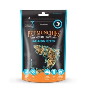 Натуральні ласощі для тренувань зі 100% шкіри лосося Pet Munchies Salmon Bites 90 г