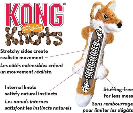 Мягкая игрушка KONG® Scrunch Knots, Medium/Large, Fox